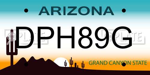 DPH89G Arizona License Plate