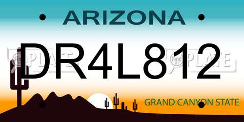 DR4L812 Arizona License Plate