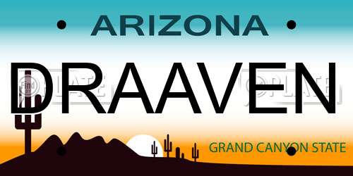 DRAAVEN Arizona License Plate
