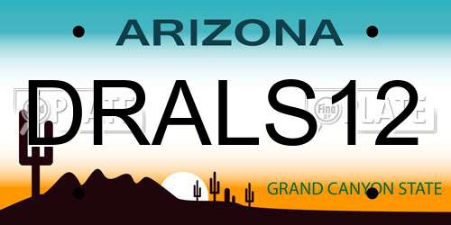 DRALS12 Arizona License Plate