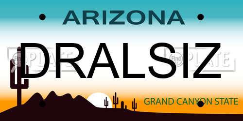 DRALSIZ Arizona License Plate