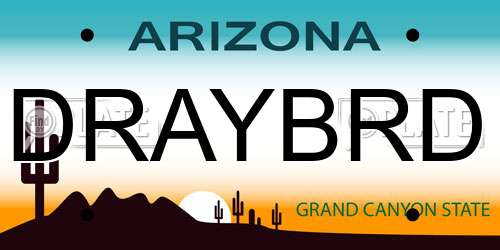 DRAYBRD Arizona License Plate