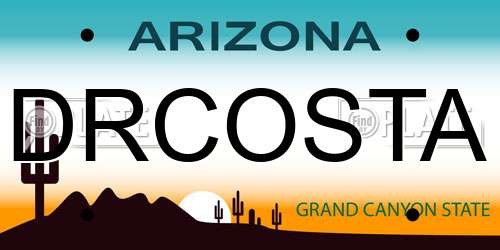 DRCOSTA Arizona License Plate