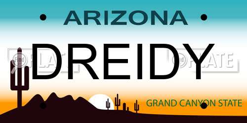 DREIDY Arizona License Plate
