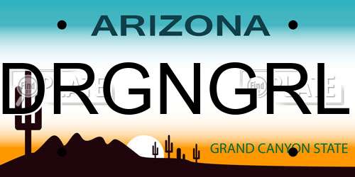 DRGNGRL Arizona License Plate