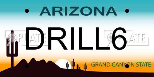 DRILL6 Arizona License Plate
