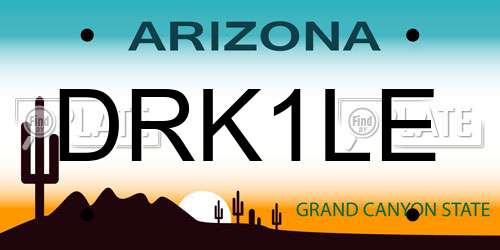DRK1LE Arizona License Plate