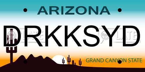 DRKKSYD Arizona License Plate
