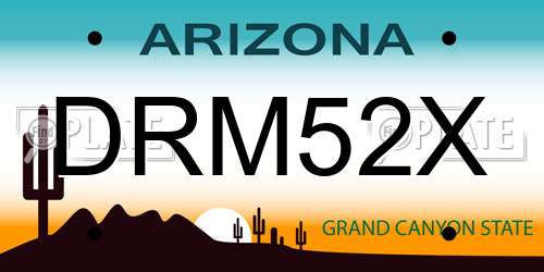 DRM52X Arizona License Plate