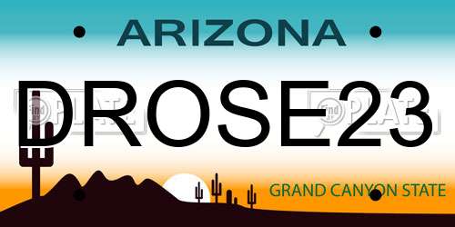 DROSE23 Arizona License Plate