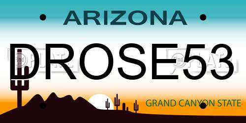 DROSE53 Arizona License Plate