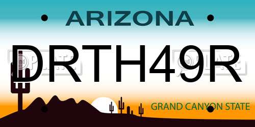 DRTH49R Arizona License Plate