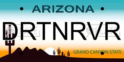 DRTNRVR Arizona License Plate
