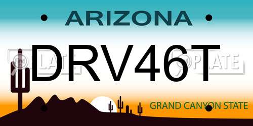 DRV46T Arizona License Plate