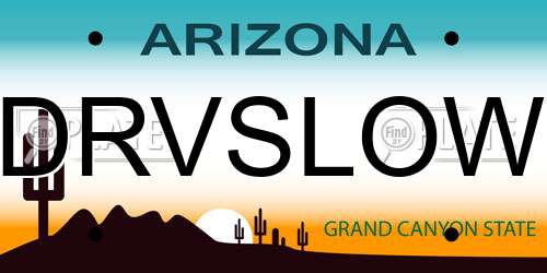 DRVSLOW Arizona License Plate