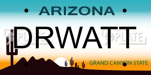 DRWATT Arizona License Plate