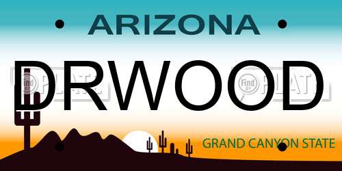 DRWOOD Arizona License Plate