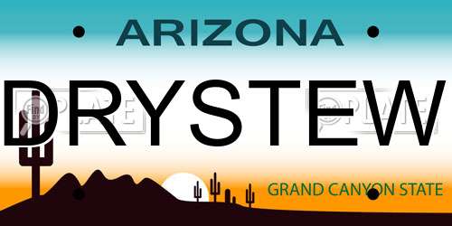 DRYSTEW Arizona License Plate