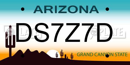 DS7Z7D Arizona License Plate
