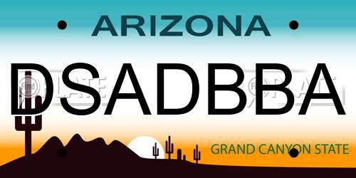 DSADBBA Arizona License Plate