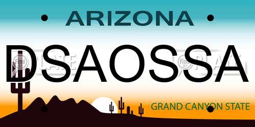 DSAOSSA Arizona License Plate