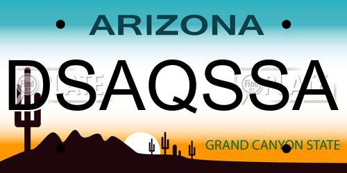 DSAQSSA Arizona License Plate