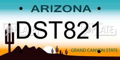 DST821 Arizona License Plate