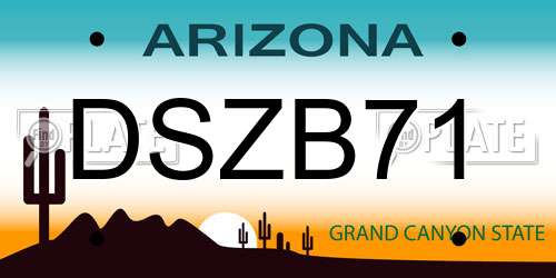 DSZB71 Arizona License Plate