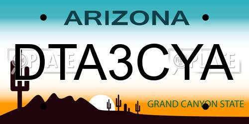 DTA3CYA Arizona License Plate