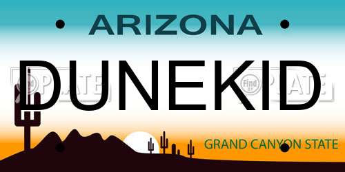 DUNEKID Arizona License Plate