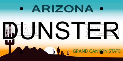DUNSTER Arizona License Plate