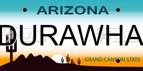DURAWHA Arizona License Plate