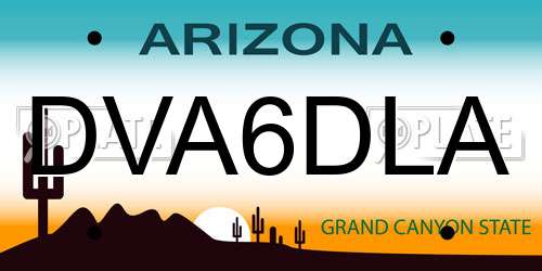 DVA6DLA Arizona License Plate