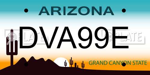 DVA99E Arizona License Plate