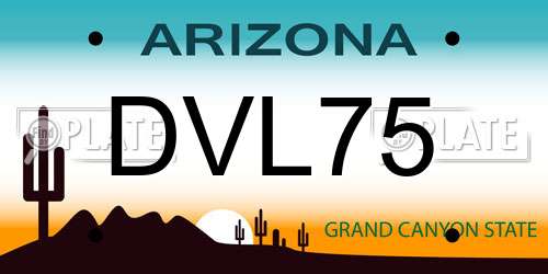 DVL75 Arizona License Plate
