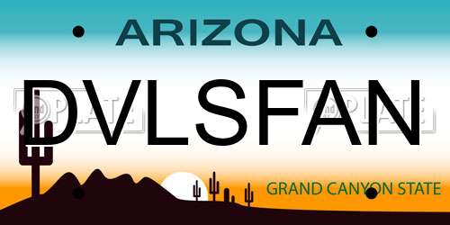 DVLSFAN Arizona License Plate