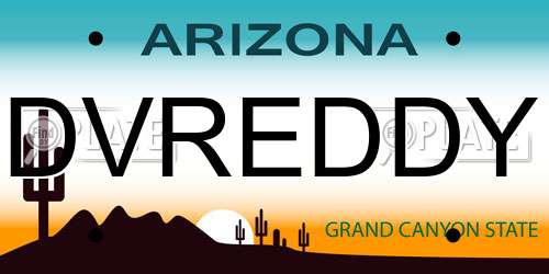 DVREDDY Arizona License Plate