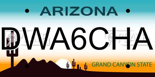 DWA6CHA Arizona License Plate