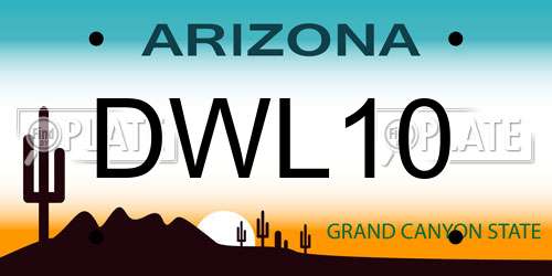DWL10 Arizona License Plate