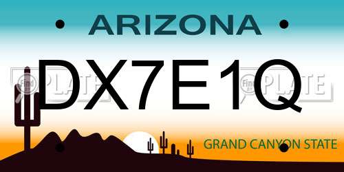 DX7E1Q Arizona License Plate