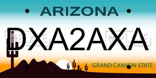 DXA2AXA Arizona License Plate