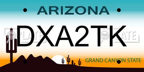 DXA2TK Arizona License Plate