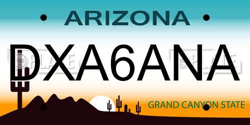 DXA6ANA Arizona License Plate