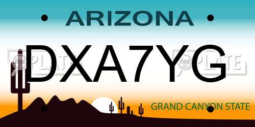 DXA7YG Arizona License Plate