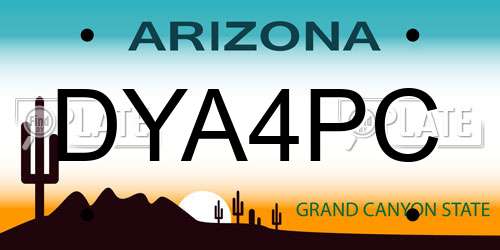 DYA4PC Arizona License Plate