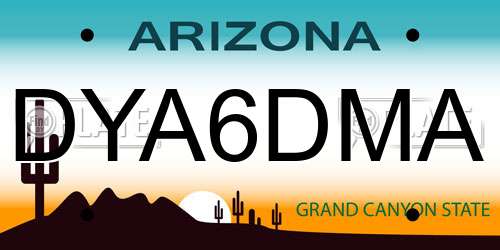 DYA6DMA Arizona License Plate