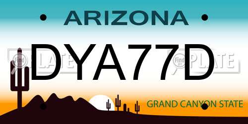 DYA77D Arizona License Plate