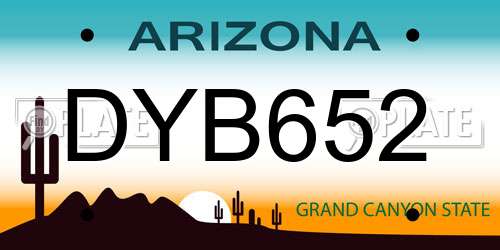 DYB652 Arizona License Plate