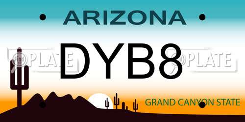 DYB8 Arizona License Plate