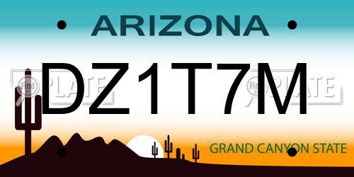 DZ1T7M Arizona License Plate